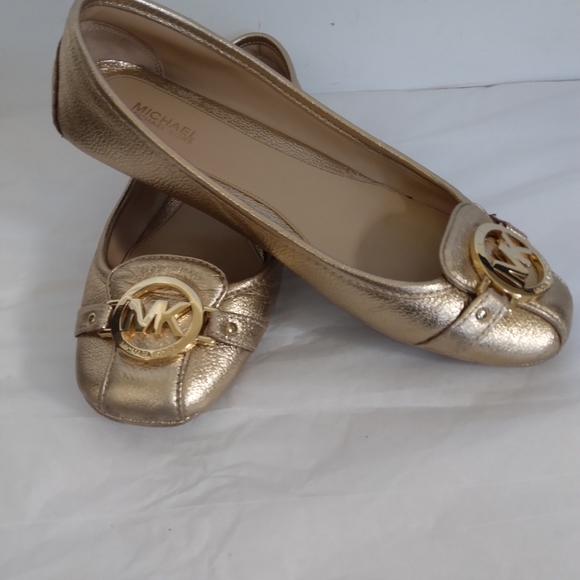 Michael Kors metallic Flats loafers logo sz 8 - Picture 9 of 14